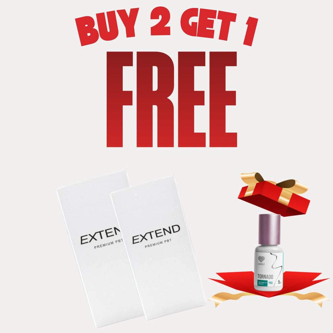 2 PALETA QERPIKËSH EXTEND LASHES + GLUE TORNADO DHURATË